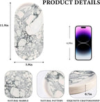 Koville Natural Marble Tray for Bathroom Countertop, Marble Vanity Trays for Perfume, Cosmetics, Jewelry, Decorative Tray for Dresser Organizer, Stone Storage Trays for Bathroom Decor(Grey)