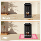 Scalloped Coffee Bar Mat for Countertop, Cute Dish Drying Mats for Kitchen Counter, Diatomite Absorbent Mat for Coffee Station, Kitchen Aesthetic Decor(16"x24", Rose Pink)