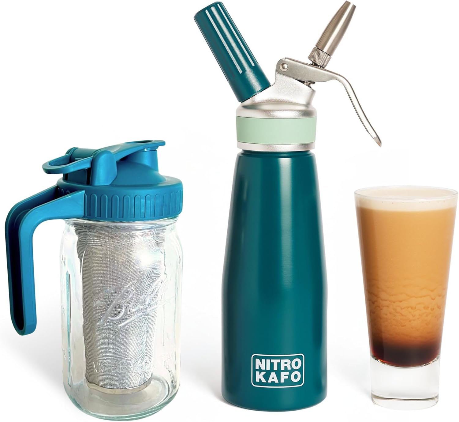 Premium 0.5L Nitro Coffee Maker, Aluminum Nitro Cold Brew Coffee Maker with Special Nitro Diffuser Nozzle & Cold Brew Pitcher for Making Nitro Cold Brew, 1 Pint/0.5L