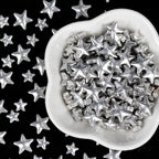 Twisweet Silver Sprinkles, Edible Silver Stars for Cake Decorating, Sugar Sprinkles for Baking, Mix Size Silver Candy, Cake Topper Ice Cream Cupcake Cookie Toppings Dessert Decorations, Christmas Wedding Birthday Party Supplies (130g/4.58oz)