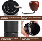 Manual Coffee Grinder Detachable Stainless Steel Conical Burr Aluminum Coffee Bean Grinder with 25 Grinding Settings Cleaning Brush Grindable Espresso Moka Pot French Press for Camping Black