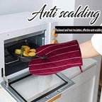 4Pcs Oven Mitts and Pot Holders, Heat Resistant Oven Mitts Set with Pothholder,Heat Resistant Microwave Gloves Safe for Baking,Cooking, BBQ (Red)