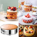 9 Inch Springform Cake Pan, Stainless Steel Springform Pans, Leakproof & Nonstick Cheesecake Pan with Removable Bottom, Round Spring Form Cake Pan For Baking