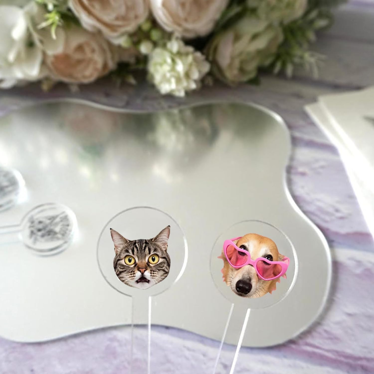Custom Wedding Dog Stir Sticks, Personalized Pet Acrylic Cocktail Stirrers, Unique Wedding Drink Sticks, Reusable Acrylic Stirrers, Wedding Favors and Decorations Style 2
