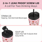 BJPKPK 34oz Stainless Steel Insulated Tumbler With lid And Straw Travel Coffee Thermal Tumblers Cup For Women And Men,Passionate Pink