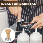 uxcell 51mm Coffee Tamper, Stainless Steel Espresso Press Tamper, Espresso Tamper with Wooden Handle Suitable for Coffee Shop, Restaurant Bar, Bakery (Light Brown)
