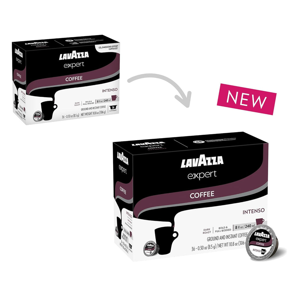 Lavazza Expert Intenso Coffee Capsules, Dark Roast, Arabica and Robusta Blend, Compatible with Lavazza Classy Plus Machine (36 Capsules)
