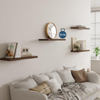 Wall Shelf Set of 1, Walnut Floating Shelves 30 in W x 10 in D x 1 in H, Wooden Floating Wall Shelf with Invisible Brackets for Living Room/Bedroom/Bathroom/Kitchen Storage and Decor