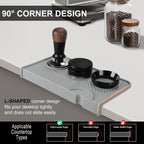 VOCOSTE Espresso Tamping Mat, Non-Slip, Prevents Portafilters from Damaging the Counter, Silicone 10.43"x5.51" Coffee Tamper Mat for Barista Espresso Machine Accessories, Grey