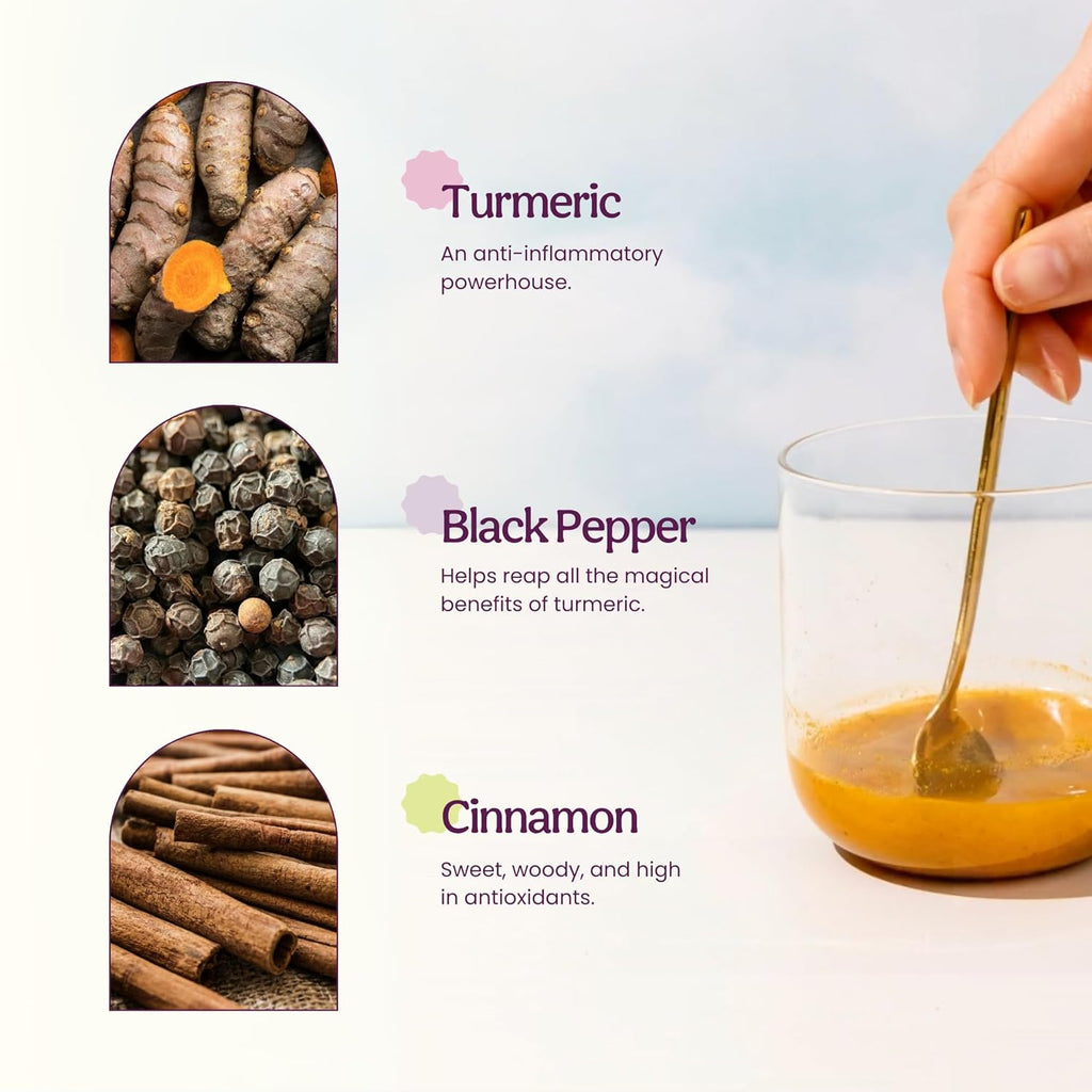 Blume Superfoods Latte - Turmeric Powder and Ginger Powder - Golden Milk, Cardamom, Ginger Root, Caffeine Free, Sugar-Free, Organic - Vegan, Keto Friendly, Gluten-Free - 25 Servings