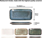 Porcelain Dinner Plates, Serving platters for entertaining, for Fruit, cheese, snack, Bread, cupcake, Salad - Scratch Resistant durable, Microwave, Dishwasher Safe, four colors 4 PCS