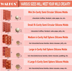 Small 15-Cavity Semi Circular Silicone Mold, 2 Packs Half Sphere Silicone Baking Molds for Making Jelly, Chocolates and Cake