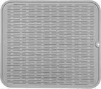 Silicone Dish Drying Mat for Multiple Usage,Easy clean,Eco-friendly,Heat-resistant Silicone Mat for Kitchen Counter or Sink,Refrigerator or Drawer Liner Grey 2XL 24 inches x 18 inches