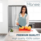 HANEE Cotton Aprons for Women and Men | Cross-Back Apron with Pockets