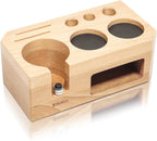 KHAVA Espresso Tamping Station | Wooden Coffee Tamper Station 51-54 mm | Espresso Organizer Portafilter Holder | Coffee Station Organizer for Countertop | Espresso Accessories for Coffee Bar, Natural