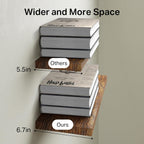 BAYKA Floating Shelves, 22.5 inch Rustic Wood Wall Mounted Shelves for Bedroom, Living Room, Kitchen & Office, Hanging Display Shelf with 22 lbs Capacity (Rustic Brown,Set of 2)