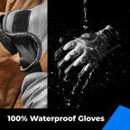 100% Waterproof Gloves for Men and Women, Winter Work Gloves for Cold Weather, Touchsreen, Thermal Insulated Freezer Gloves, With Grip, Grey, Large