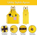 5 Pack Kitchen Apron, Work Apron, Canvas, Multiple Pockets, Gardening, Painting, BBQ, Artist, Carpenter, Sizes M to XXL, Yellow