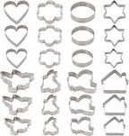 Metal Cookie Cutters Set 24 Pieces, Cookie Cutter -Heart, Star, Round, Flower, Animals for Valentine'S Day Christmas Holiday