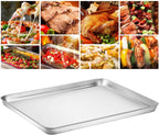 Baking Sheet Set of 4, Yododo Cookie Sheets Metal Stainless Steel Tray Baking Pans, Rectangle Size 16 x 12 x 1 inch, Mirror Polishing & Dishwasher Safe, Non Toxic & Healthy, Rust Free & Easy Clean