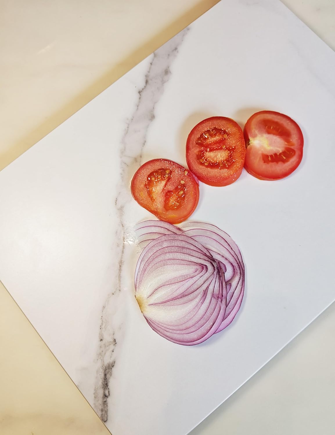 Multi-Purpose Pastry Marble Design Stone Tray Cutting Board Slab With Non-Slip Feet,Stone Cheese Pastry Board,Marble Serving Tray, Easy To Clean(16" x 12") (XR902, 16 * 12)