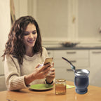 Reusable Bombilla Yerba Mate Straw - Stainless Steel Removable Spoon Style Filter with a Beautiful Bead - Metal Straw for Drinking Loose Leaf Tea - Includes Cleaning Brush(Light Grey)