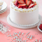 Twisweet Silver Pearl Sprinkles for Cake Decorating, Edible Sugar Pearls for Baking, Mix Size, Cake Topper Cupcake Cookie Ice Cream Dessert Decorations, Valentines Birthday Christmas Supplies (130g/4.58oz)