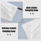 Fintale 100% Cotton Kitchen Towels and Dishcloths Set, 12 x 12 & 15 x 25 Inches, Set of 10 Bulk Super Soft and Absorbent Terry Cloth Dish Towels, Quick Drying Hand Towels with Hanging Loop, White