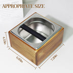 Acacia Wood Espresso Knock Box, Large Capacity with Stainless Steel Interior, Silicone Knock Bar, Anti-Slip Base, Noise-Reducing & Shock-Absorbing Design, Removable for Easy Cleaning