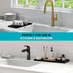 Kraus Self-Draining Silicone Dish Drying Mat or Trivet for Kitchen Counter in Dark Blue, KDM-10DB