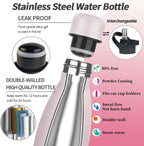 Insulated Water Bottle,12oz Stainless Steel Water Bottles with straw lid,Metal Sports Water Bottles for Boys,Girls,Double Wall Vacuum BPA-Free Flask for School, Sports & Travel (Sunset & Sea)