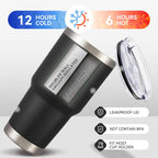 30 oz Tumbler with Lid Stainless Steel Tumblers Bulk Vacuum Insulated Cup Reusable Powder Coated Travel Mug Double Wall Leak Proof Cups Keep Cold Drinks for 12 Hours Black, Set of 4