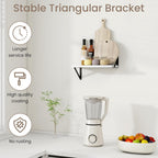 Dreamland White Floating Shelves for Wall, 16W x 8D Wall Mounted Shelves Set of 2, Floating Shelves Bedroom with Sturdy Metal Brackets for Living Room, Bathroom and Kitchen