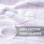 Homaxy 100% Cotton Terry Kitchen Towels(White, 13 x 28 inches), Checkered Designed, Soft and Super Absorbent Dish Towels, 6 Pack