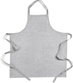 Solino Home Linen Bib Apron for Men & Women - Oyster Grey/Soft Grey Kitchen Apron with Front Pockets - Handcrafted from European Flax
