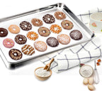 TeamFar Baking Sheet with Rack Set, Stainless Steel Baking Pan Tray Cookie Sheet with Cooling Rack, Non Toxic & Healthy, Easy Clean & Dishwasher Safe