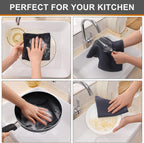 Kitinjoy 100% Cotton Waffle Weave Kitchen Towels, 6-Pack Super Soft and Absorbent Dish Towels for Drying Dishes, Kitchen Hand Towels, 13 in x 28 in, Dark Grey