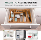 Magnetic Measuring Cups and Spoons Set-Heavy Duty 304 Stainless Steel，Double Measurement Markings，Set of 16 with Leveler for Measure Dry and Liquid Ingredients (Mint)