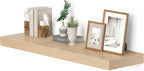 Vivelove 10 inches Deep Floating Shelves 36 inch Long, Single Wall Shelves Heavy Duty 70 lbs for Bedroom, Bathroom, Living Room, Kitchen, Office, Modern Shelf Home Decor, Set of 1, Oak