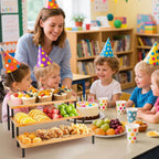 3 Tier Serving Tray Set,17" Serving Tray Stand & Platter Tower Plate for Party Supplies,Reusable Trays for Food Fruit Cookie Afternoon Tea Hosting, Appetizer,Dessert Table Display Set