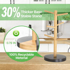 Wisuce Bamboo Mug Holder - Black Coffee Mug Tree Stand for Countertop - Organizer