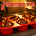 Anaeat Silicone Muffin Pan - 6 Cups Non-Stick Cupcake Molds, Food Grade Silicone Baking Tray for Making Egg Muffin, Cupcake, Quiches, Tart and Desserts, Reusable Muffin Tin Just Pop Out (3 Pack)