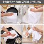 Kitinjoy 100% Cotton Waffle Weave Kitchen Towels, 6-Pack Super Soft and Absorbent Dish Towels for Drying Dishes, Kitchen Hand Towels, 13 in x 28 in, White