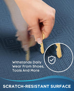 Ophanie Kitchen Mats for Floor, 3/4 Inch Thick Kitchen Rugs, 24'' x 70'' Anti Fatigue Standing Cushioned Mat, Waterproof,Comfort Ergonomic Mat for Office, Home, Sink, Blue Non-Slip Bottom