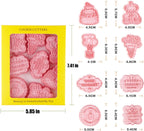 8PCS Happy Birthday Cookie Cutter Sets 3D Plastic Cookie Cutters with Plunger Stamps Pressable Biscuit Mold Cookie Molds Cake Baking Fondant Cutter Birthday Party DIY Cookie Decorating Supplies(C)