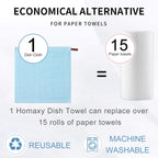 Homaxy 100% Cotton Terry Kitchen Dish Cloths, Ultra Soft and Absorbent Dish Towels for Kitchen, Suitable for Drying and Washing Dishes, 8 Pack, 12 x 12 Inches,Sky Blue