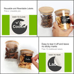 Glass Food Storage Containers Jars with Airtight Bamboo Lid 12 oz 9 pcs, 340 ml Pantry Organization Jar, Glass Terrarium with Lid, Spice, Flour and Sugar Container, Canister Set for Kitchen Counter