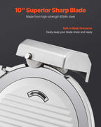 VEVOR Commercial Meat Slicer, 10 inch Electric Deli Food Slicer, 180W Meat Cutter with a Premium 65Mn Blade, 0-0.4 inch Adjustable Thickness, Food Slicer Machine for Meat Vegetables Hard Bread Cheese