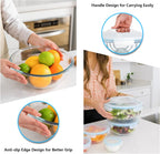 WhiteRhino Glass Mixing Bowl with Lids Set of 5, 0.2, 0.5, 1.1, 2.1, 3.75 QT, Large Salad Bowls with BPA-Free Lids, Space-Saving Nesting Bowls for Kitchen Food Storage, Glass bowl for Cooking, Baking