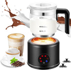 Milk Frother and Steamer, 6 in 1 Milk Steamer and Milk Warmer, 17oz Auto Shut Off Electric Frother with Touch Screen, Hot/Cold Foam Maker for Coffee, Latte, Cappuccino, Hot Chocolate